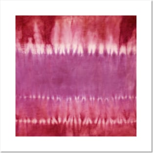 Red Bold Tie-Dye Stripes Posters and Art